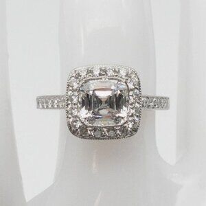 Tiffany & Co 1.70++CT VS2 F LEGACY NATURAL Diamond Platinum HALO Wedding Ring
